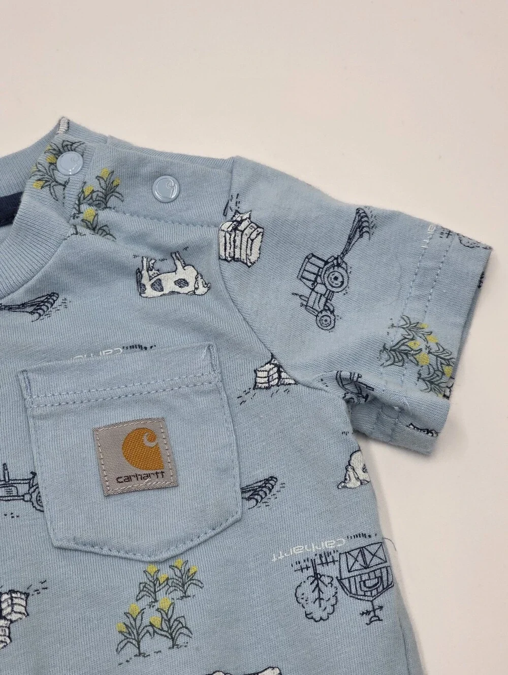 Carhartt baby boy farm print bodysuit size 9 months